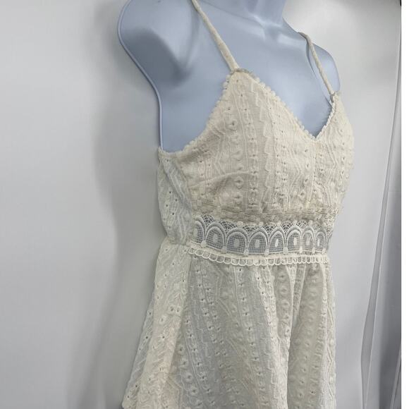 Y2K Derek Heart Babydoll Womens Top Small Festival Boho Crochet Dainty Cottage - Picture 3 of 9